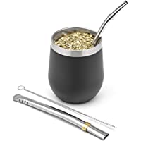 Los mejores  - BALIBETOV Set Mate Argentino para Yerba Mate - Kit Mate de Vaso para Mate Pared Doble de Acero Inoxidable 18-8 - Incluye…